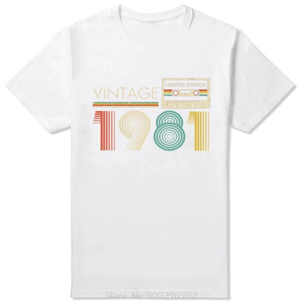 

Funny Vintage Retro 1981 Limited Edition Classic T-shirt Summer Graphic Cotton Streetwear T-shirts Birthday Gifts T-shirt Men