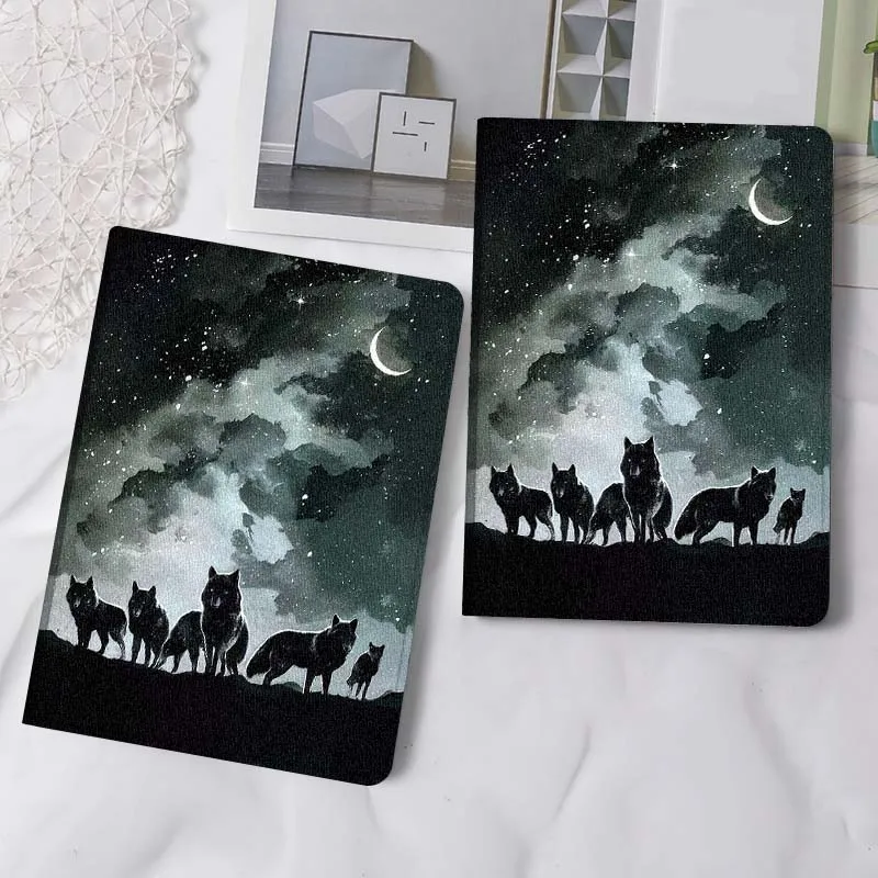 Creative Wolf Art pattern Cover For Lenovo Xiaoxin Pad Pro Tab M10 K10 Plus 3rd Y700 Gen 11 11.2 11.5 12.7 8.8 Inch Tablet Case