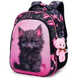 Mochila ortopédica para niñas, morral Escolar con diseño de gato, morral Escolar para niños, novedad