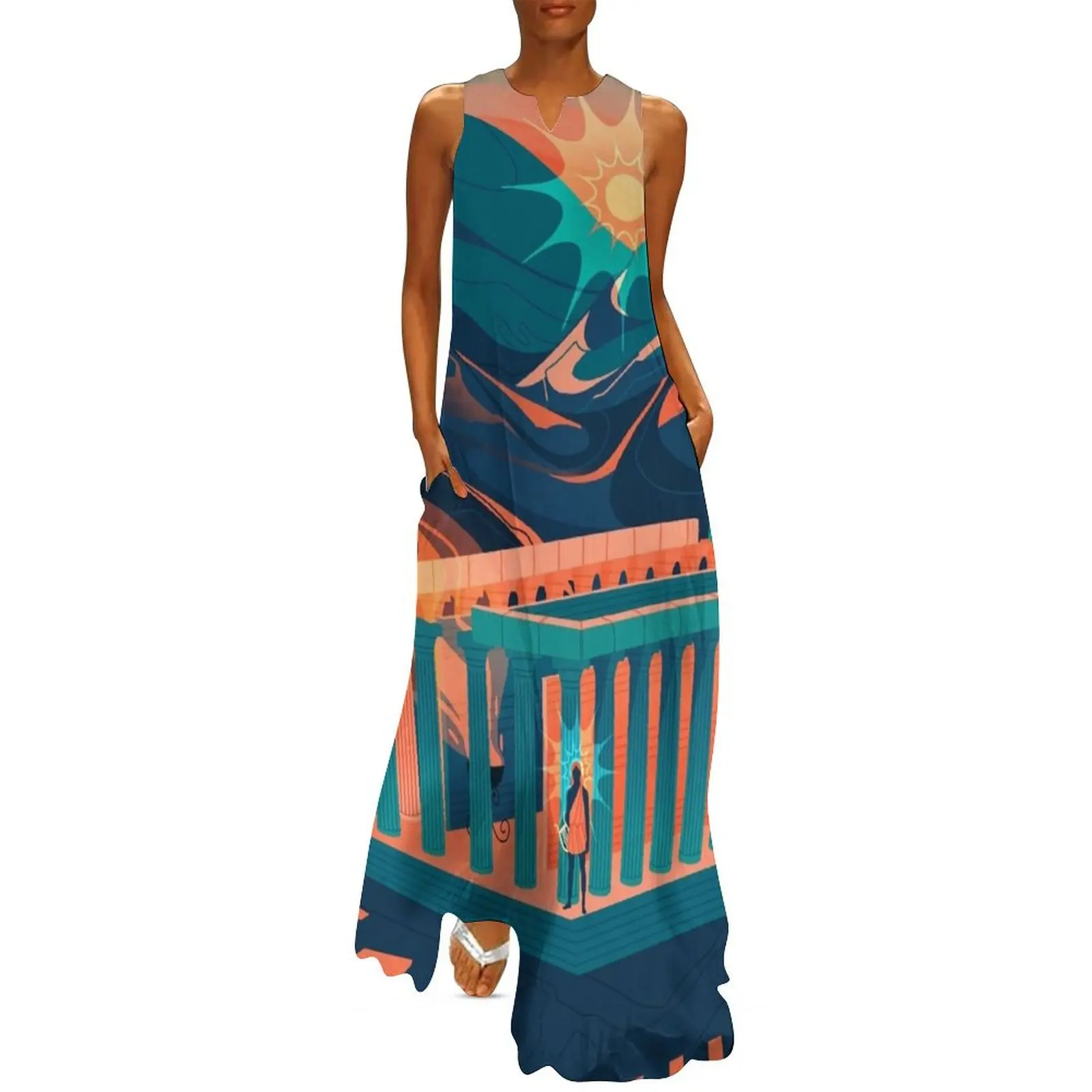 

Temple of Apollo at Bassae Long Dress women's summer dresses 2025 Women long dress Dress