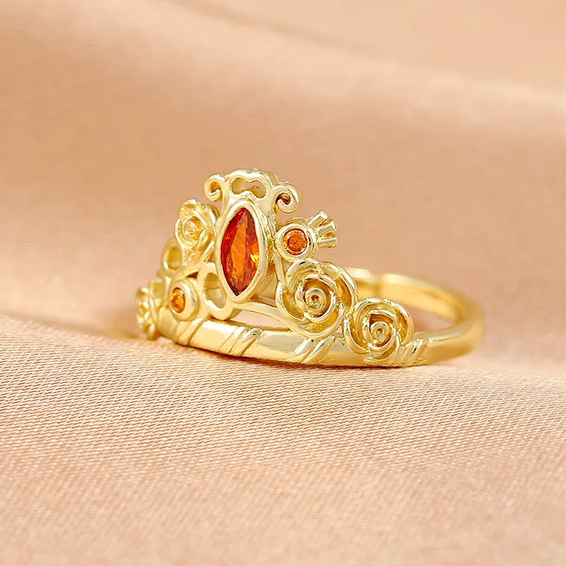 Mewanry Sparkling Multicolor Zircon Crown Rings For Women Creative Trendy Classic Sweet Temperament Birthday Party Jewelry Gifts