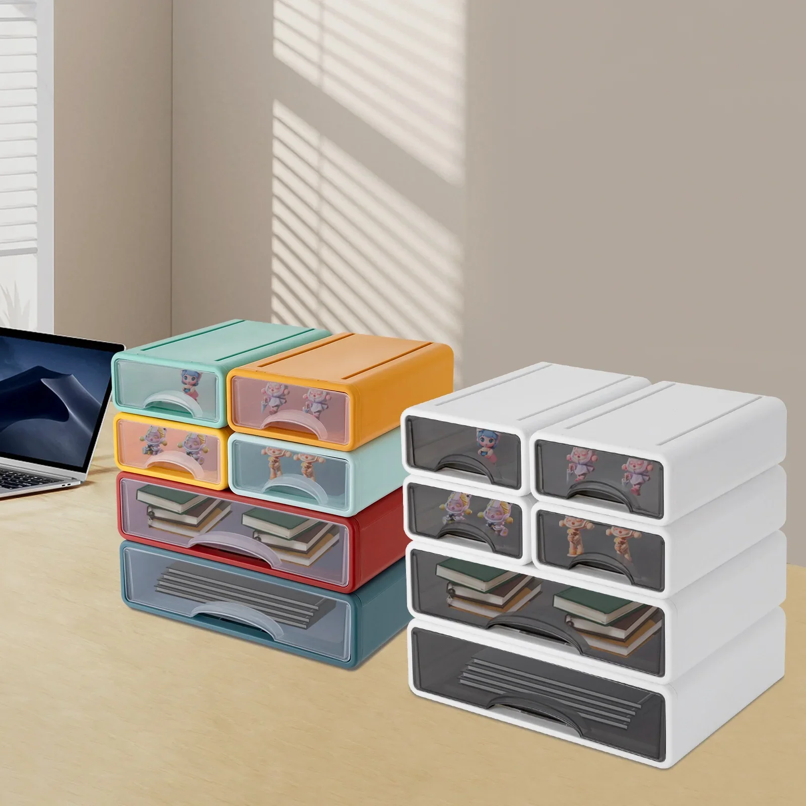 

Органайзер для ящиков, 6-функциональные штабелируемые органайзеры, органайзер для настольных ящиков, прозрачная/полузадняя дверь