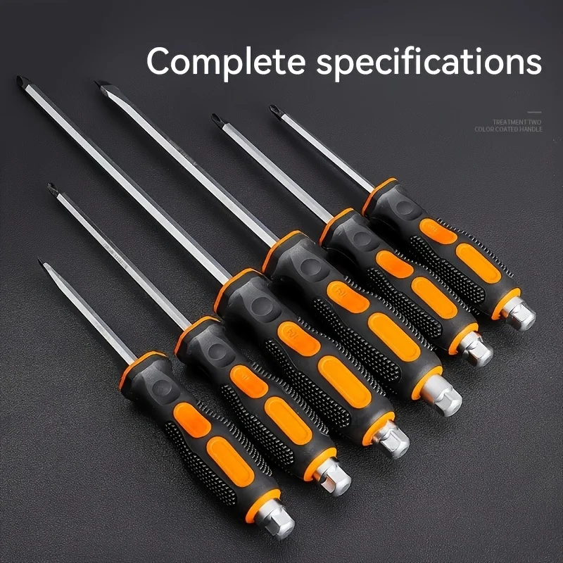 2pcs set 6-8 inch Anti-slip Go-through Hammer Screwdriver Magnetic Screw Driver set Slotted Screwdriver With Soft Grip