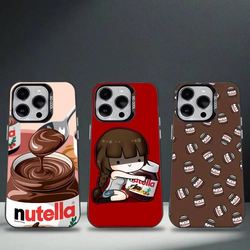 

N-Nutella Chocolate Phone Case For iPhone 16,15,14,13,12,11,8,7,Pro,Max,Plus,Mini,XS,SE Anti Fall Black Matte Hard