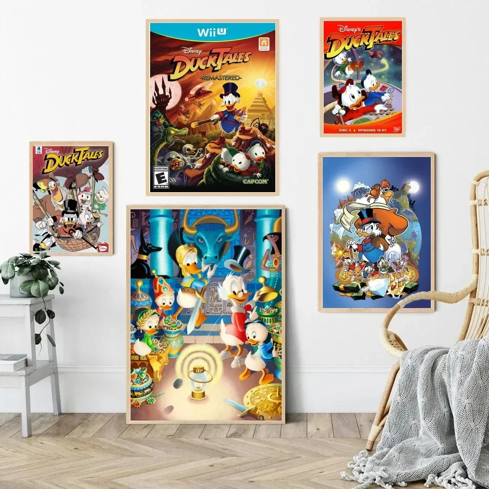 1pc Disney Cartoons Animation DuckTales Poster Stickers Art Wall Murals Decor Game Room Decor Gifts Kawaii HD Painting Cat Cars