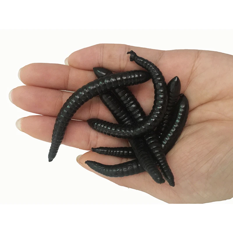 6Pcs Simulation Insect Earthworm Worm Trick Props Prank Toys Realistic Soft Glue Bug Halloween Props Scary Gift