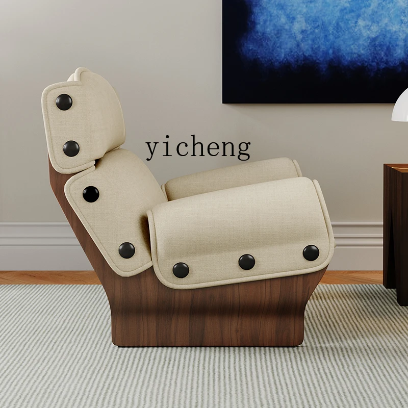 

XL medieval solid wood single sofa chair living room hotel homestay room fabric lazy sofa