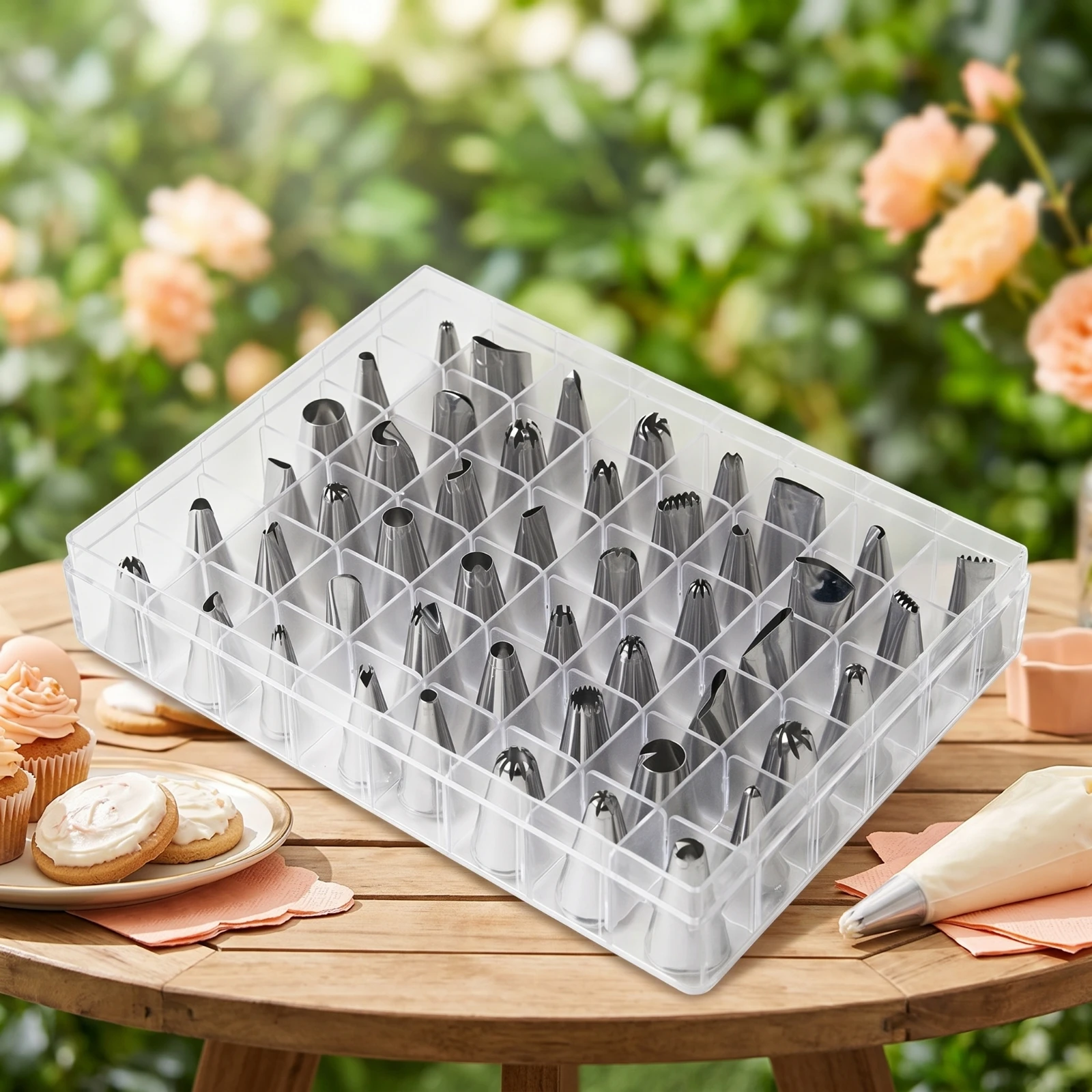 

48 Pieces Piping Tip Set with Storage Case Food-Grade Cake Decorating Kit with Storage Case Baking Tools Sturdy for Home Bakers