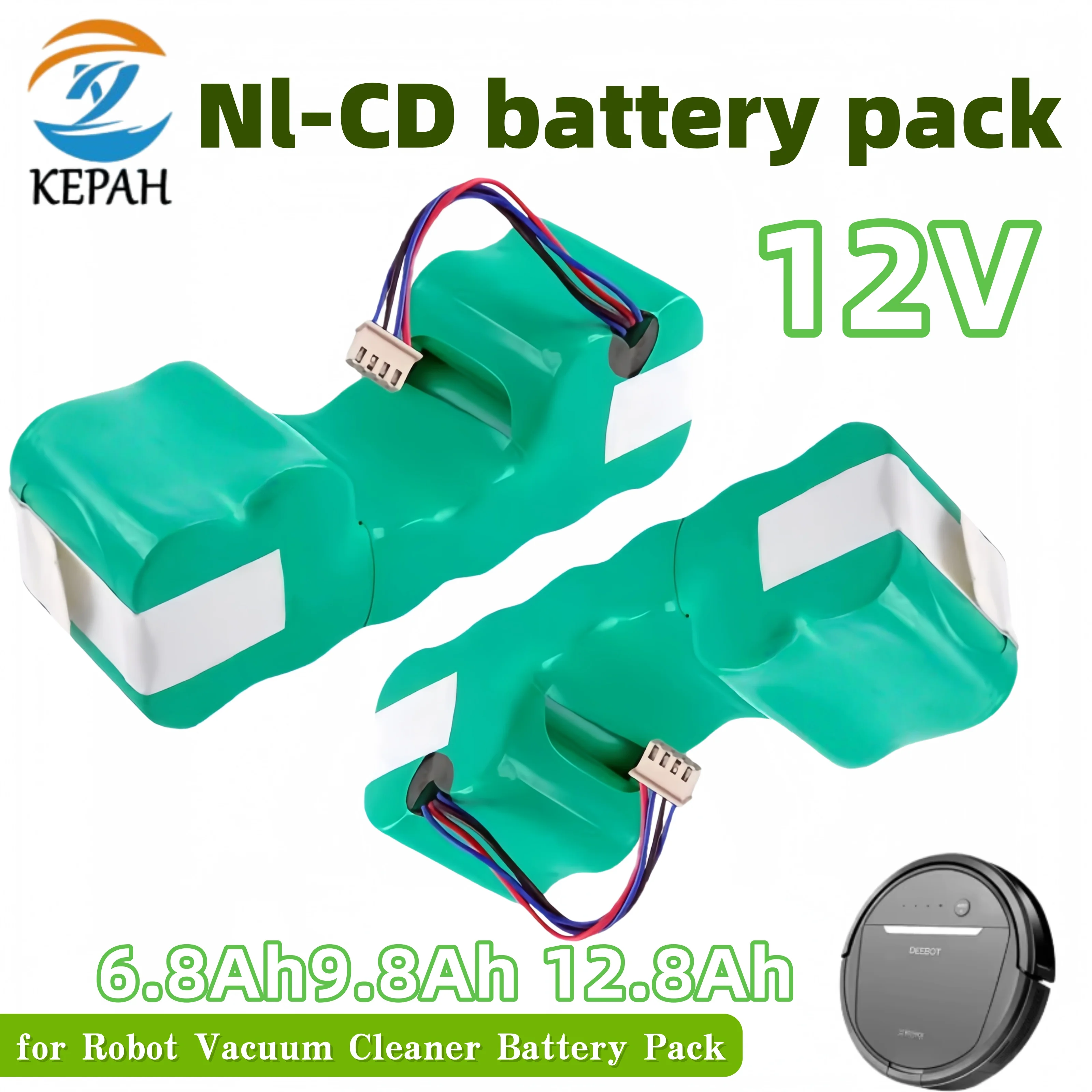 

12V 12800mAh High-Capacity Ni-MH Battery Pack｜For Ecovacs Deebot DE55 DE5G DM88 902 901 610 Robotic Vacuum