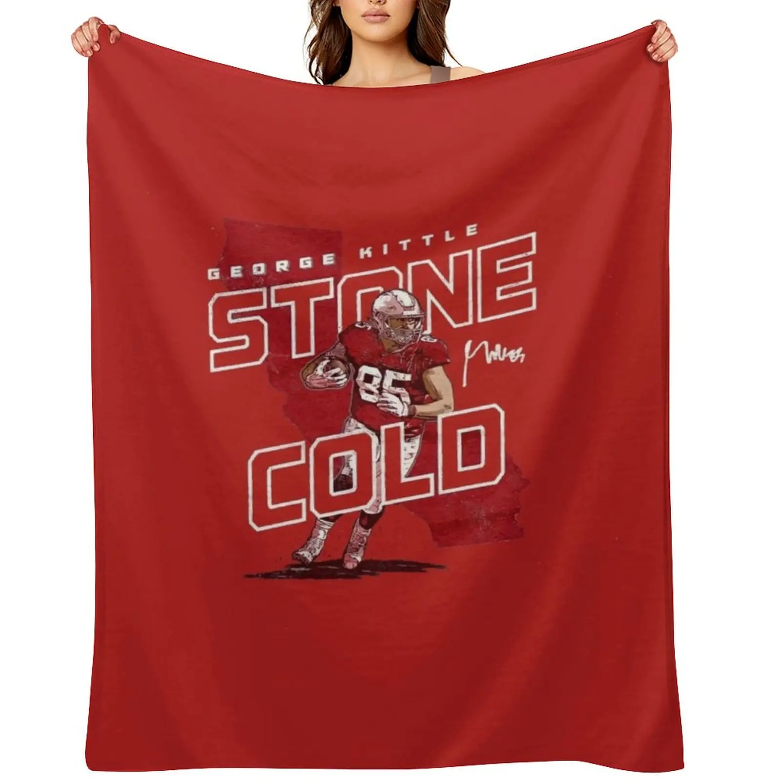 

George Kittle stone cold Throw Blanket Summer Beddings Hairys funny gift for winter Blankets