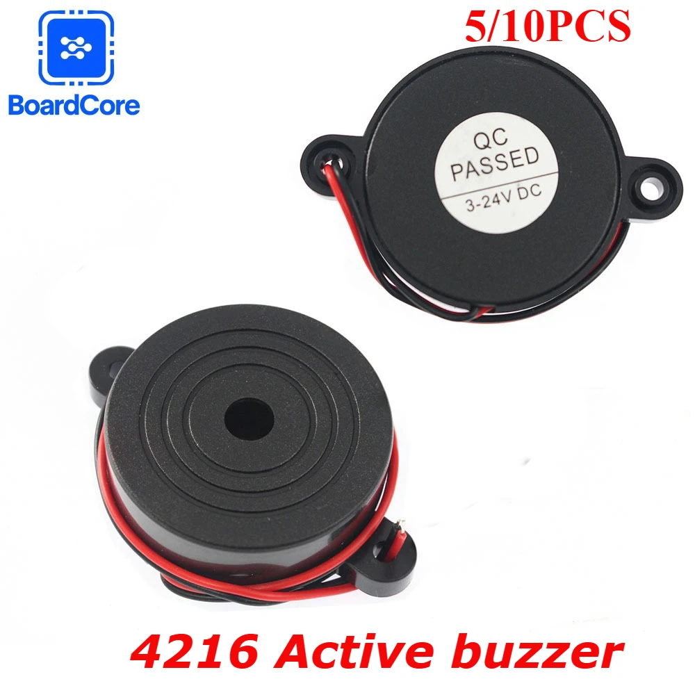 5/10PCS 4216 Active Buzzer Continuous Beep 90DB Alarm High-decibel DC3-24V 12V Electronic Buzzer Beep Alarm for Arduino Car Van