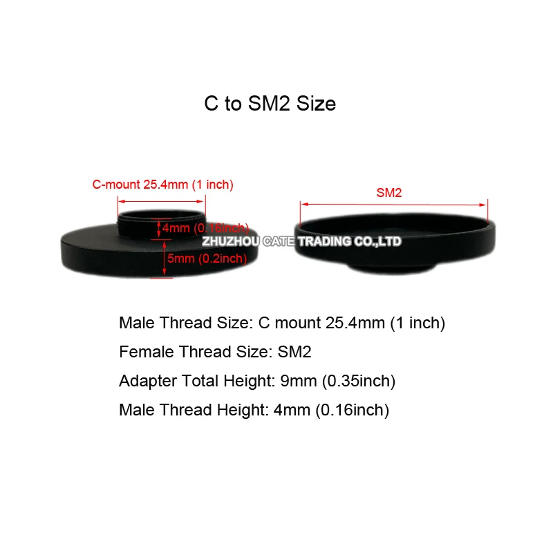 Anello adattatore per obiettivo per microscopio in metallo pieno da C a SM1 SM2 anelli adattatori per lenti per microscopio da 25.4mm a SM1