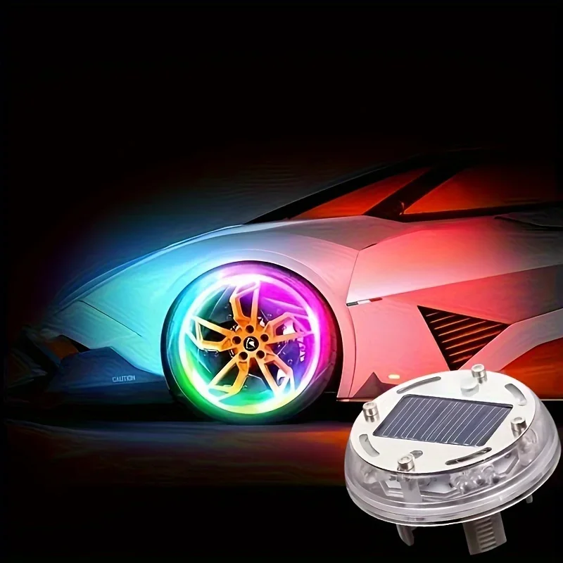 1/2/4pcs LED Light Solar Energy Flash Car Wheel light Hub bulb Tire Tyre Valve Cap Lamp Wheel Center Caps Wheels Tires Car Light