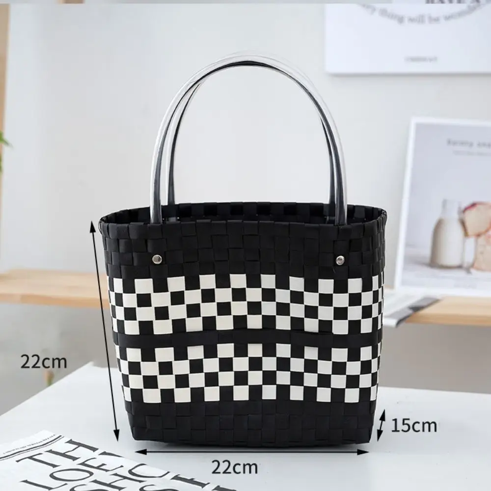 Casual Hand-woven Vegetable Basket Bag Vintage Shopping Bag Casual Woven Bag Large Capacity Mommy Bag Tote Bag Household