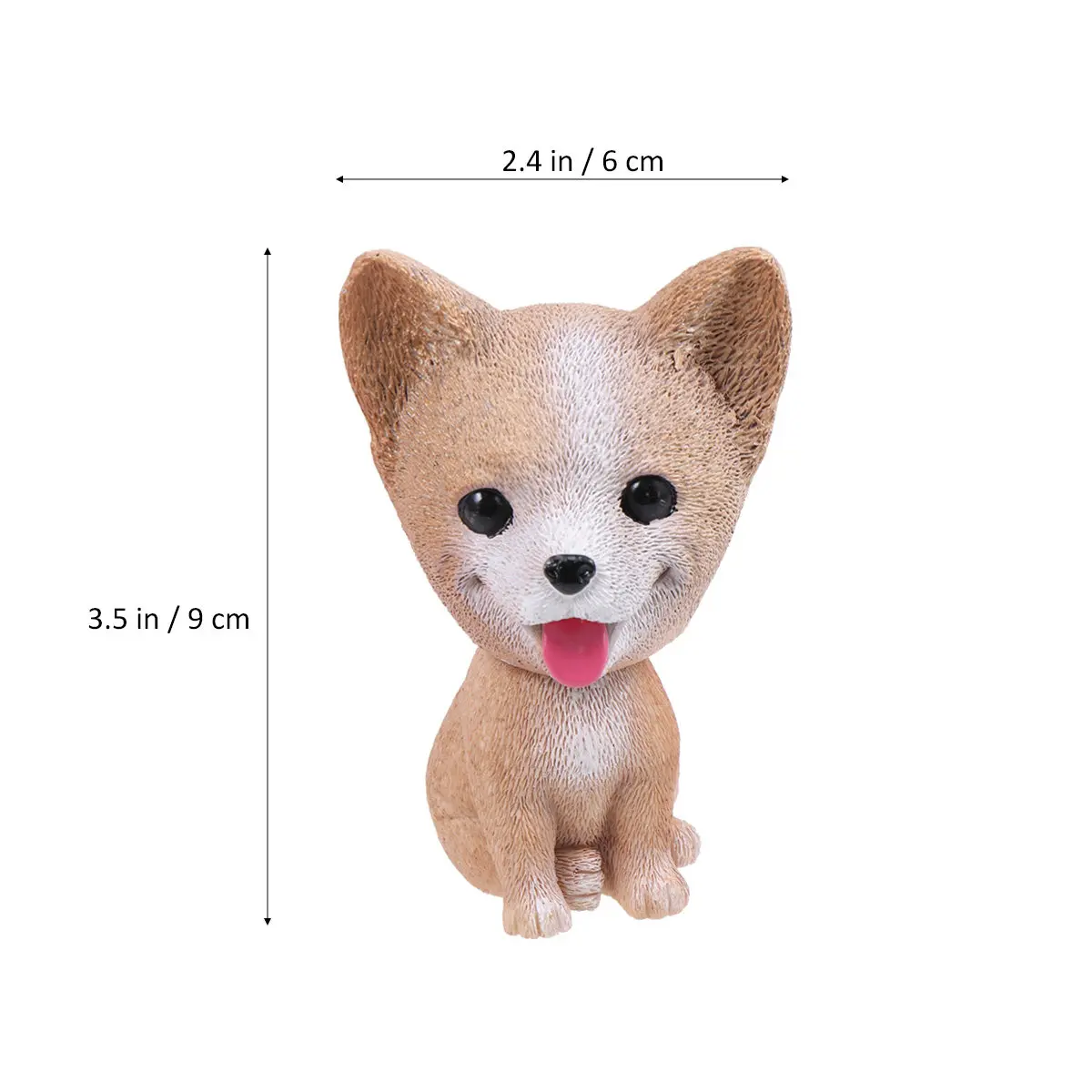 Cartoon Animal Car Interior Ornament Resin Shaking Dog Corgi Bobblehead Cute Desktop Ornament Home Office Living Room Decoration