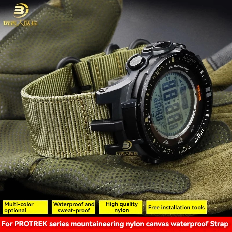 Нейлоновый ремешок для часов Casio PROTREK PRW 3100, модифицированный PRW3000 PRW3100 PRW6000 PRW-6100Y, холст-браслет, браслет с инструментами