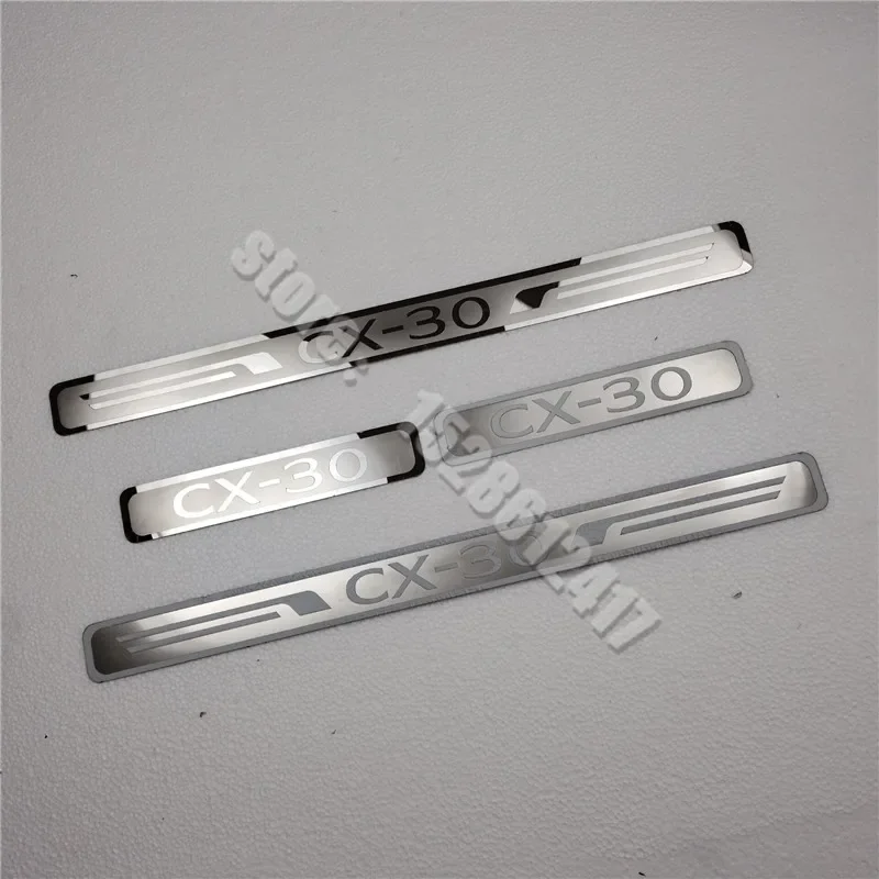 

For MAZDA CX-30 CX30 2019-2021 Door Sill Scuff Plate Cover Trim Stainless Steel Welcome Pedal Guard Car Styling Accessories