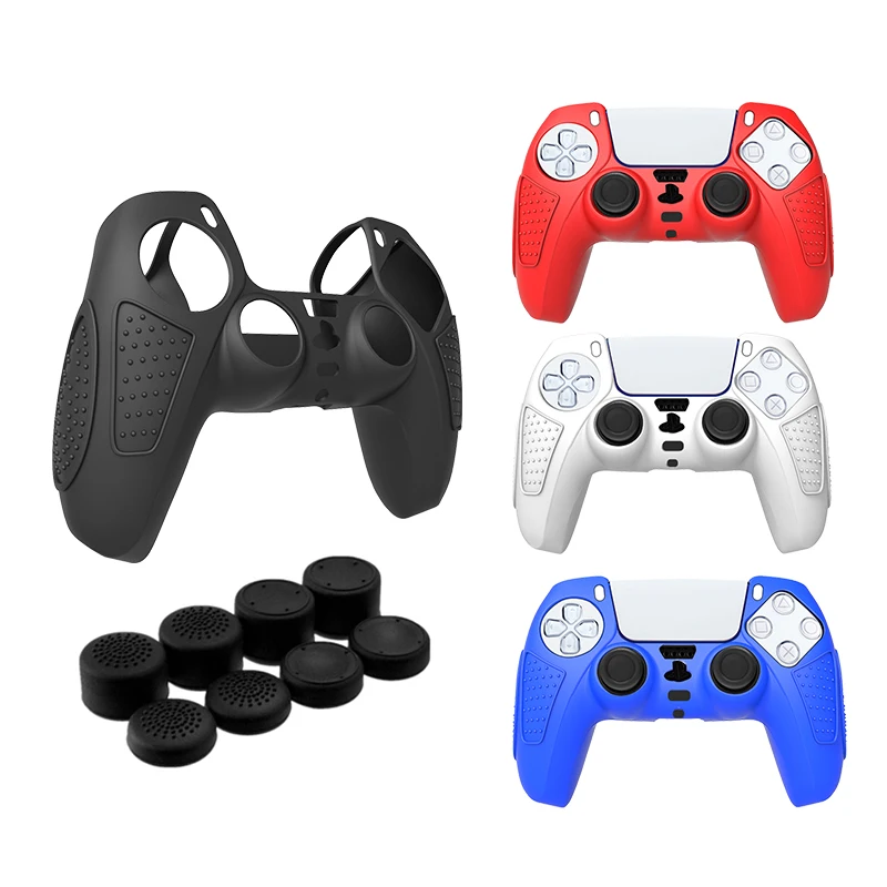 Silicone Controller Cover Case Anti-fall Protection Spider Pattern Thumb Grip Cap Anti-slip Design Controller Protector for PS 5
