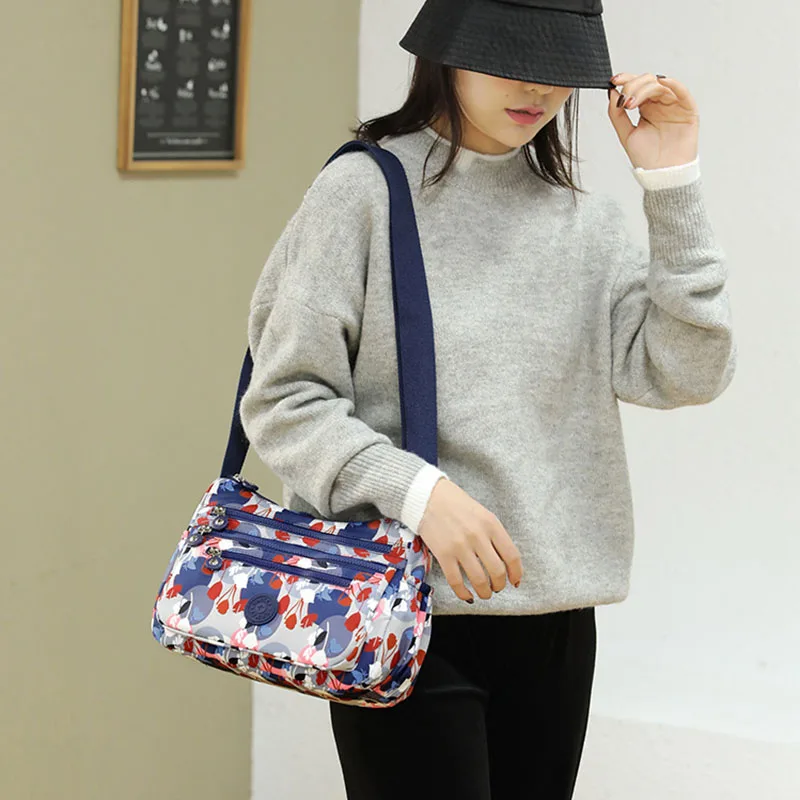 

Nylon Retro High Capacity Waterproof Multiple Pockets Lady Crossbody Messenger Bags Letter Shoulder Shopper Purse