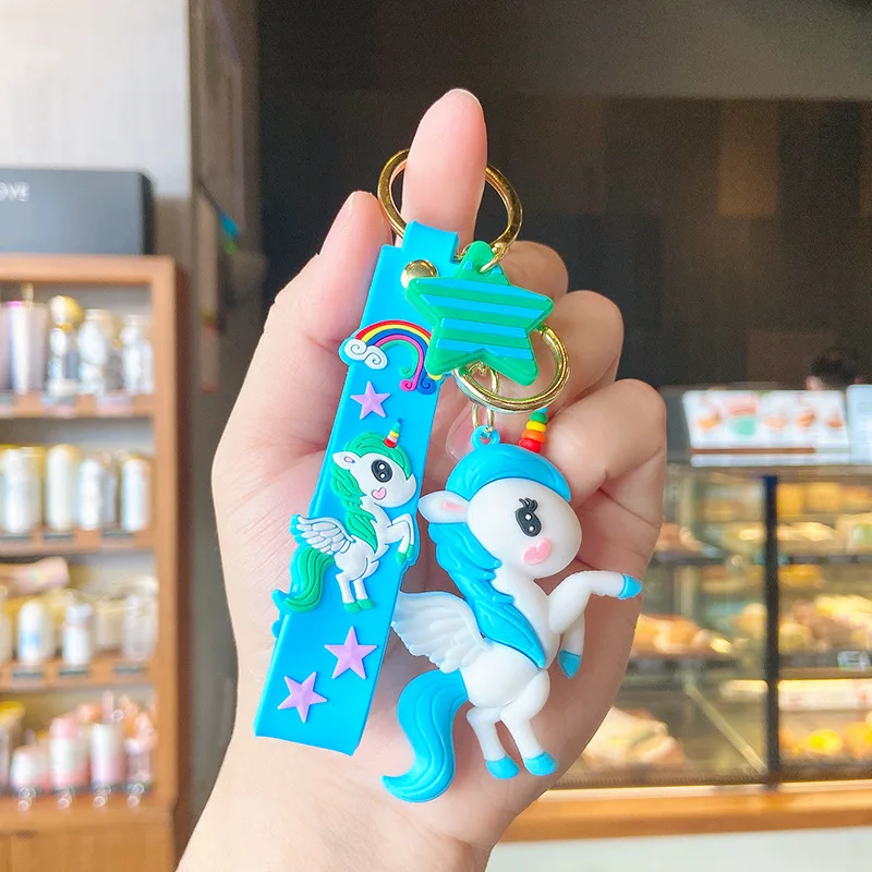 Cute Cartoon Creative Unicorn Keychain Princess Exclusive Pretty Key Chain Bag Pendant Car Key Ring Beautiful Gifts For Children