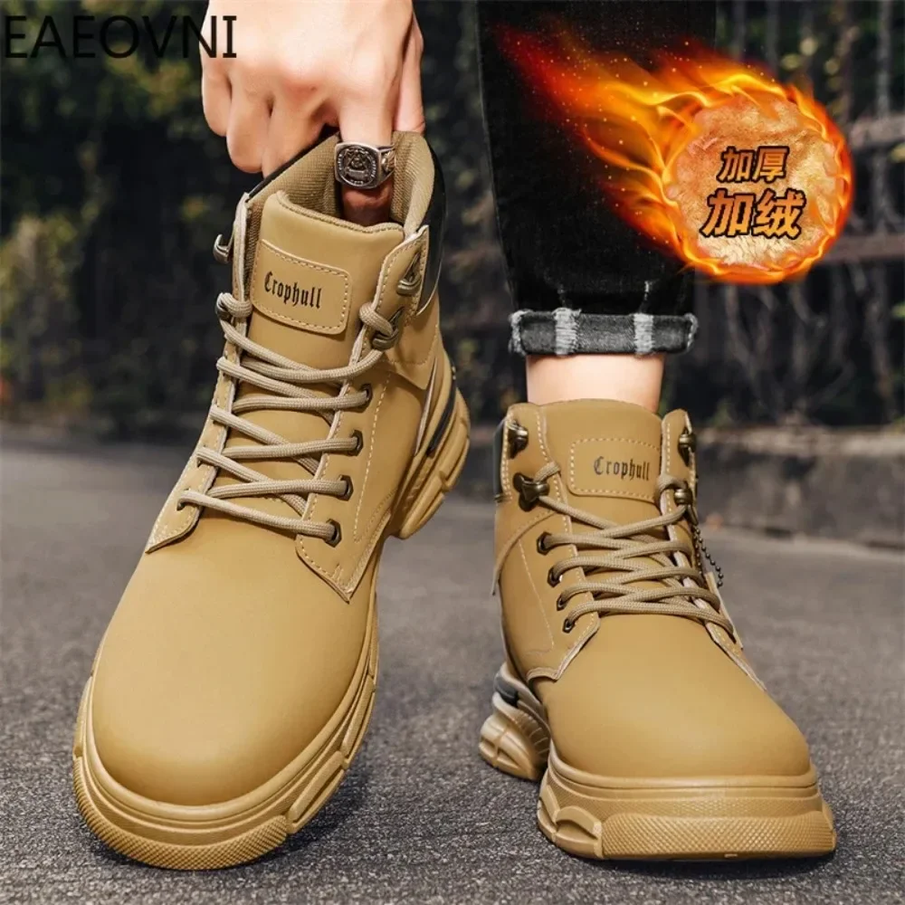 الرجال دراجة نارية الأحذية الدفء المضادة للانزلاق رجل الثلوج التمهيد مقاومة للاهتراء خفيفة الوزن المشي لمسافات طويلة حذاء رجل منخفضة القمم الكلاسيكية الساخن بيع