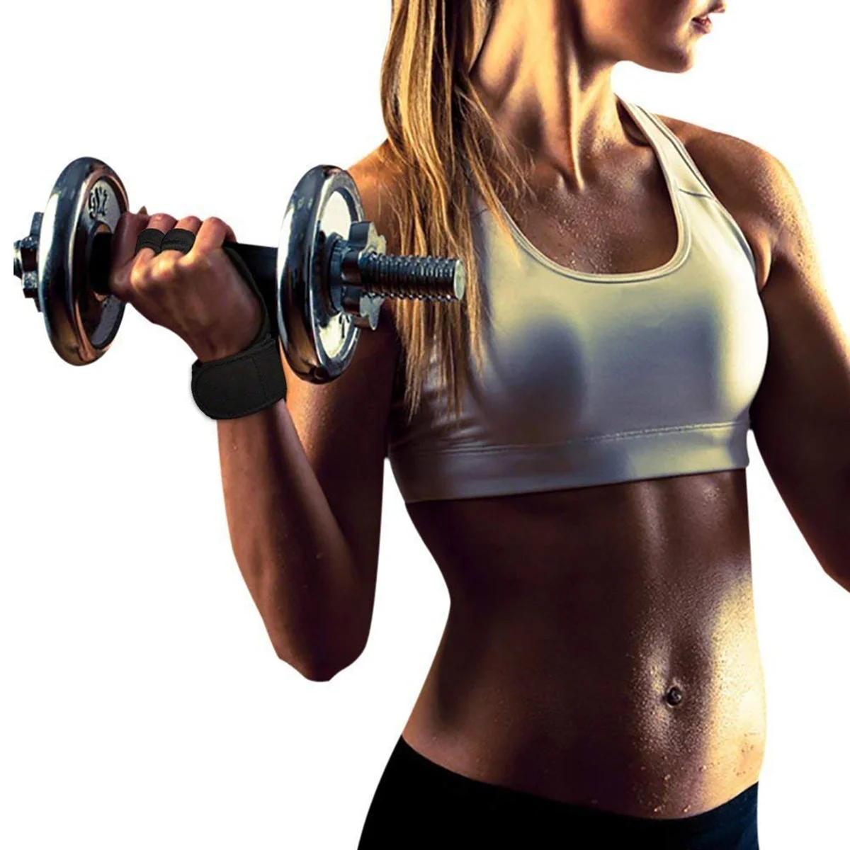 

Unisex Pull-Up Grip Gloves Adjustable Anti-Sweat Non-Slip for Weightlifting Deadlift Wrist Support Strong Grip Neoprene