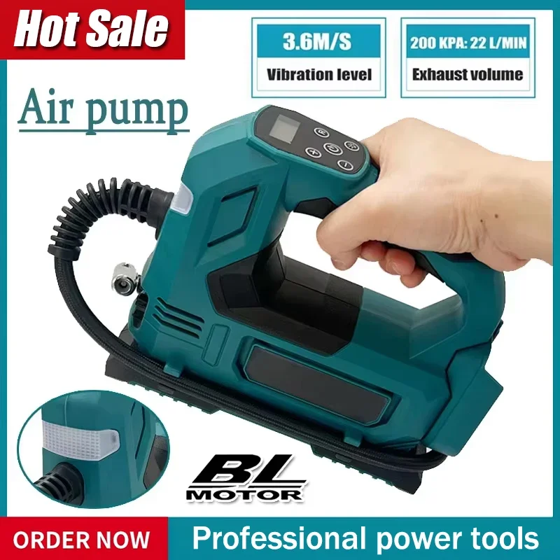

Новый портативный воздушный насос, автоматический беспроводной насос, электрический воздушный насос, ручной автомобильный воздушный компрессор для шин, подходит для аккумулятора Makita 18 В