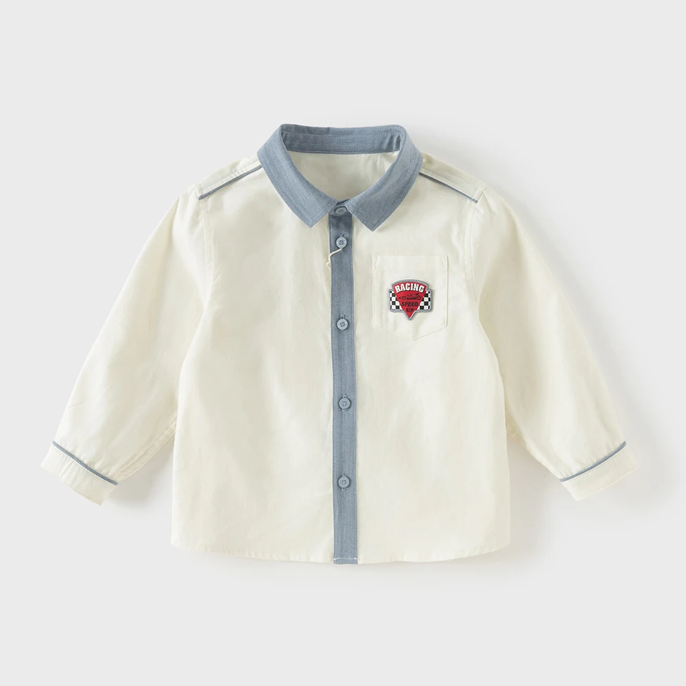 Dave Bella Children Spring Cartoon Shirt Boys Casual Outdoor Autumn Long Sleeve Blouse Tops Formal Brother Clothes DB1260156