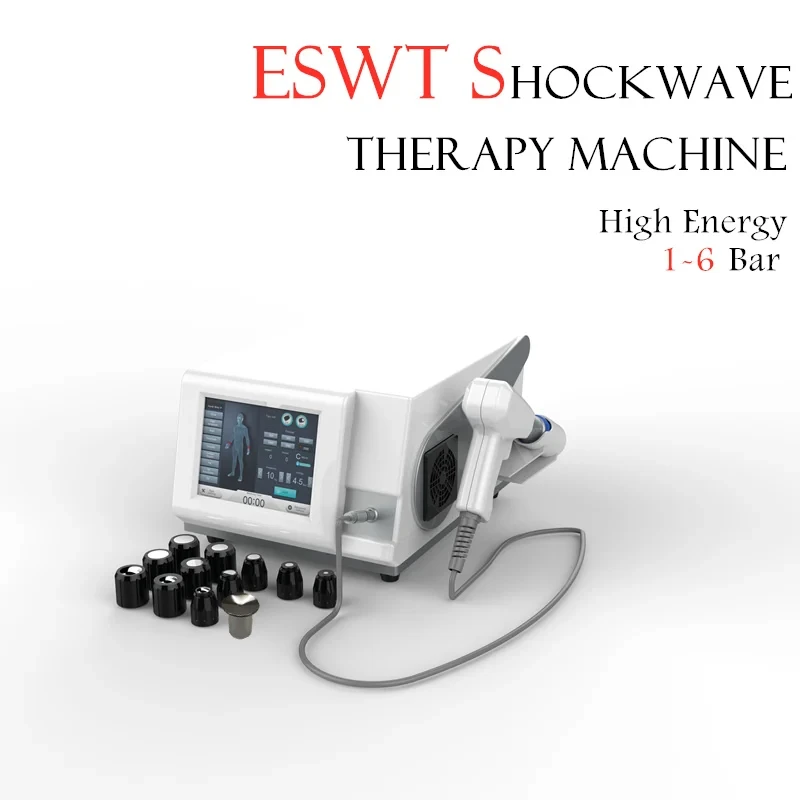 Onda de choque Radial acústica para lesiones deportivas, recuperación con alta presión, 6 Bar, 21HZ, máquina de fisioterapia de frecuencia