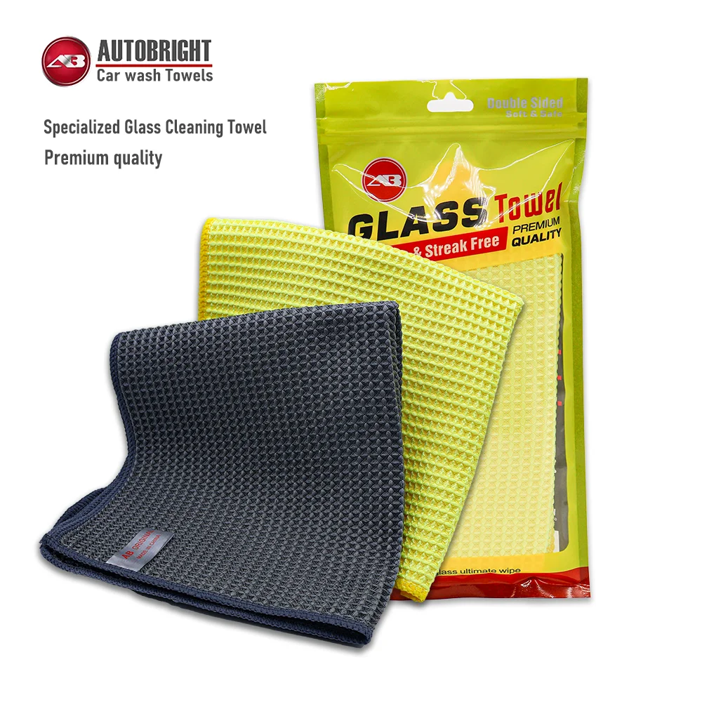 

AUTOBRIGHT 40x40cm Glass Cleaning Towel Yellow Grey Wash Towels Car Detailing Drying Cloth Kitchenware Cleaning Accessories