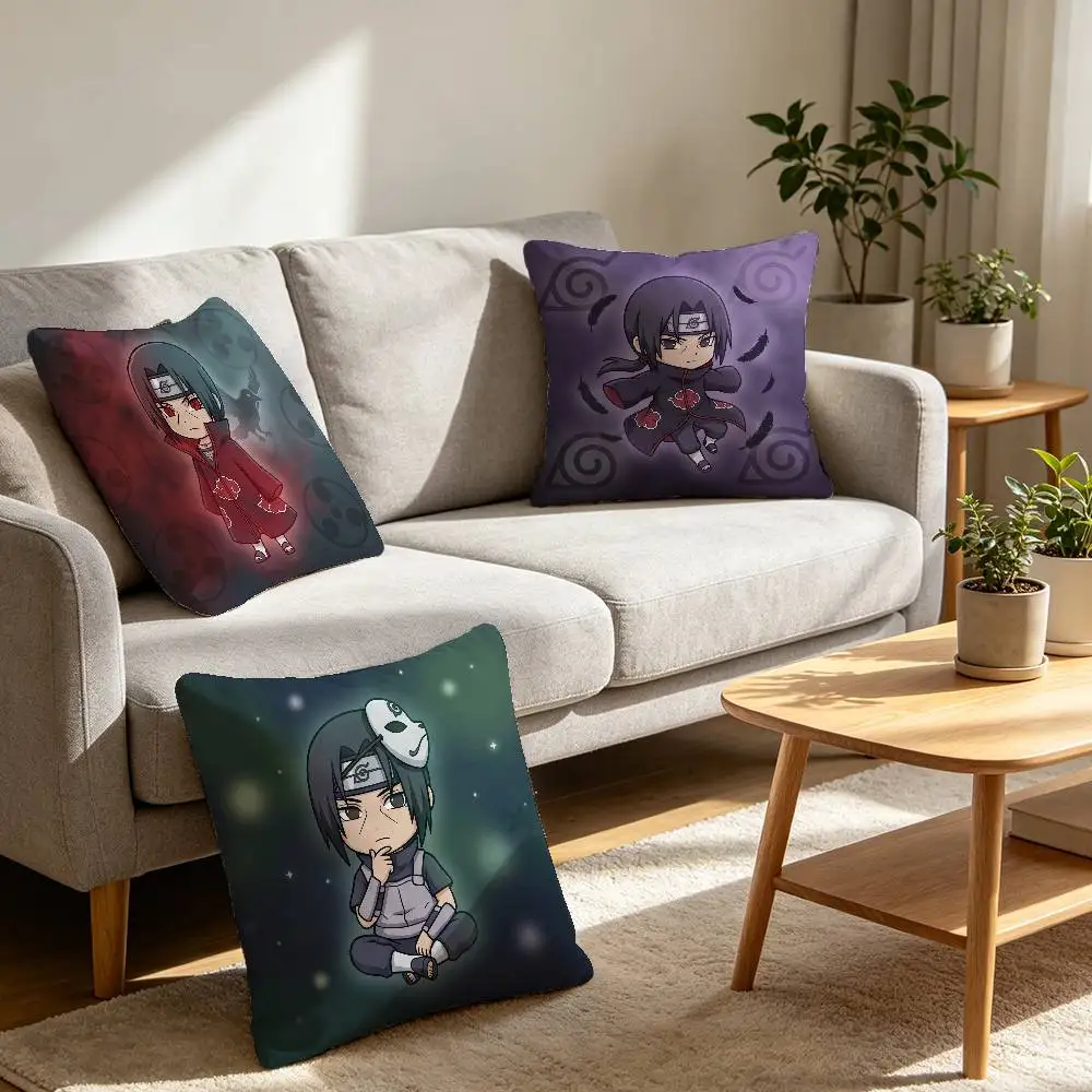 Uchiha Itachi Square Cushion Cover Baby Skin Friendly Matte Polyester Throw Pillow Case Sofa Bedroom Decor Waist Pillow Covers