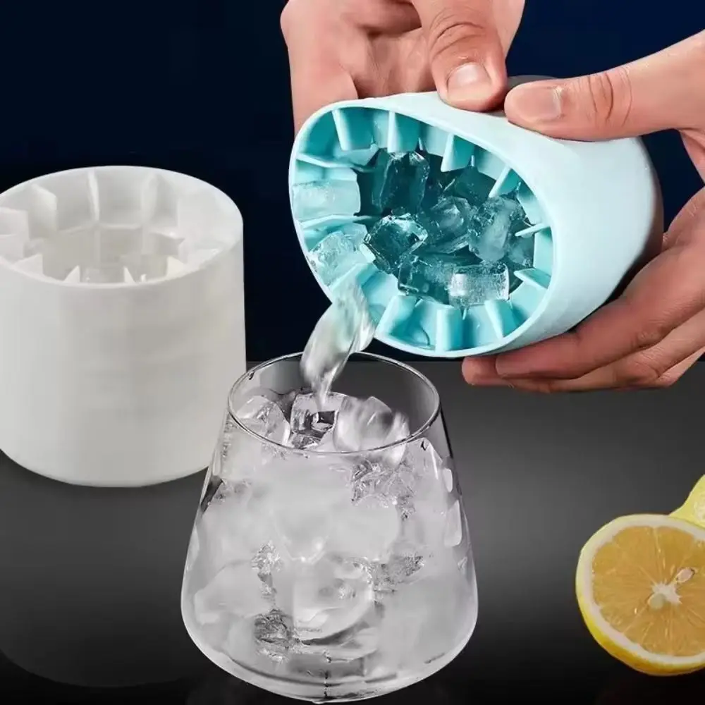 Creative Silicone Ice Cube Mold Quick Freeze Cylinder Ice Cup Reusable Ice Cube Tray Summer DIY Refrigerator Freeze Ice Maker