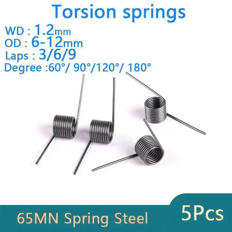 

Wire Diameter: 1.2mm Premium 65Mn Steel V-Shaped Torsion Spring - Accurate Torque, Durable, Anti-Fatigue, Various Sizes Offered