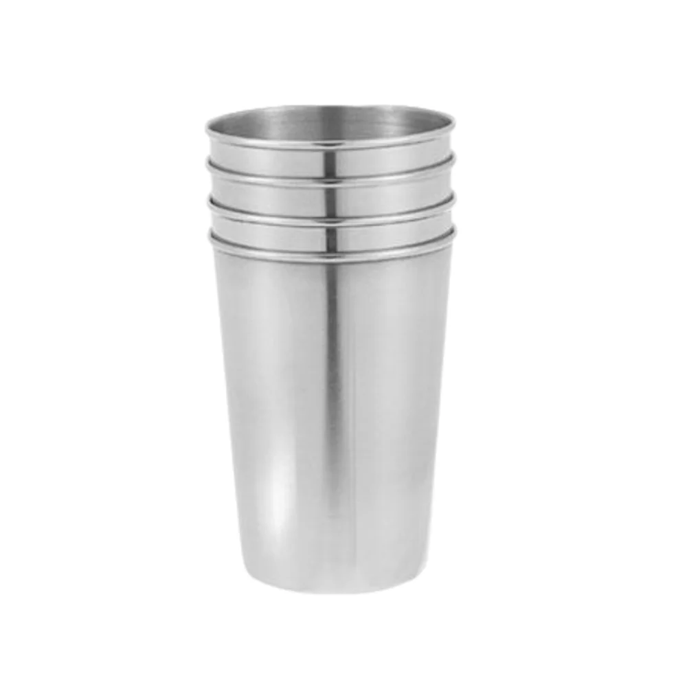 4 Pcs/Set Stackable Stainless Steel Drinking Cup Shatterproof Reusable Portable Drinking Glasses With Case