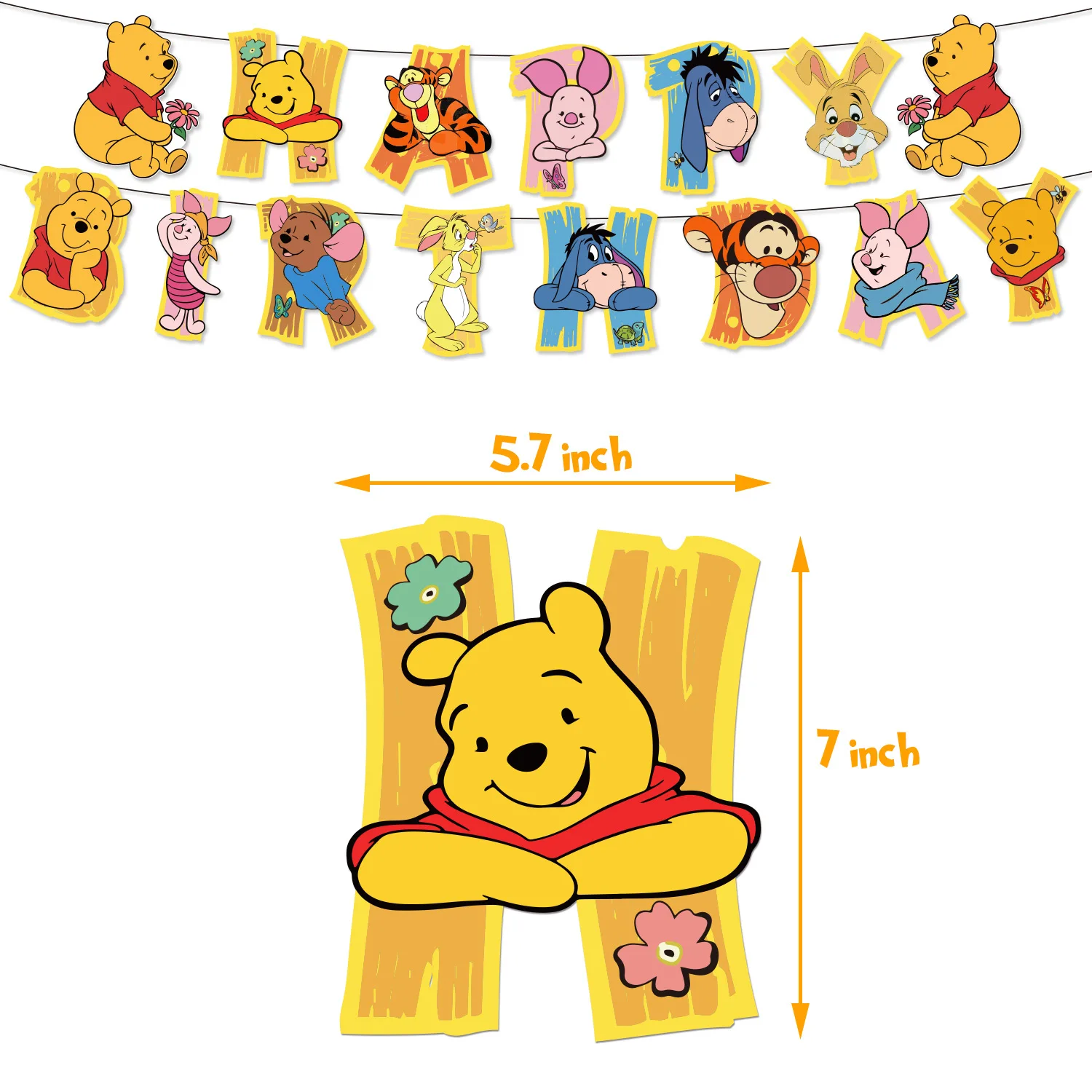 Disney Winnie The Pooh Theme Birthday Party Decoration Disposable Tableware Set Balloon Baby Shower Kids Birthday Party Supplies