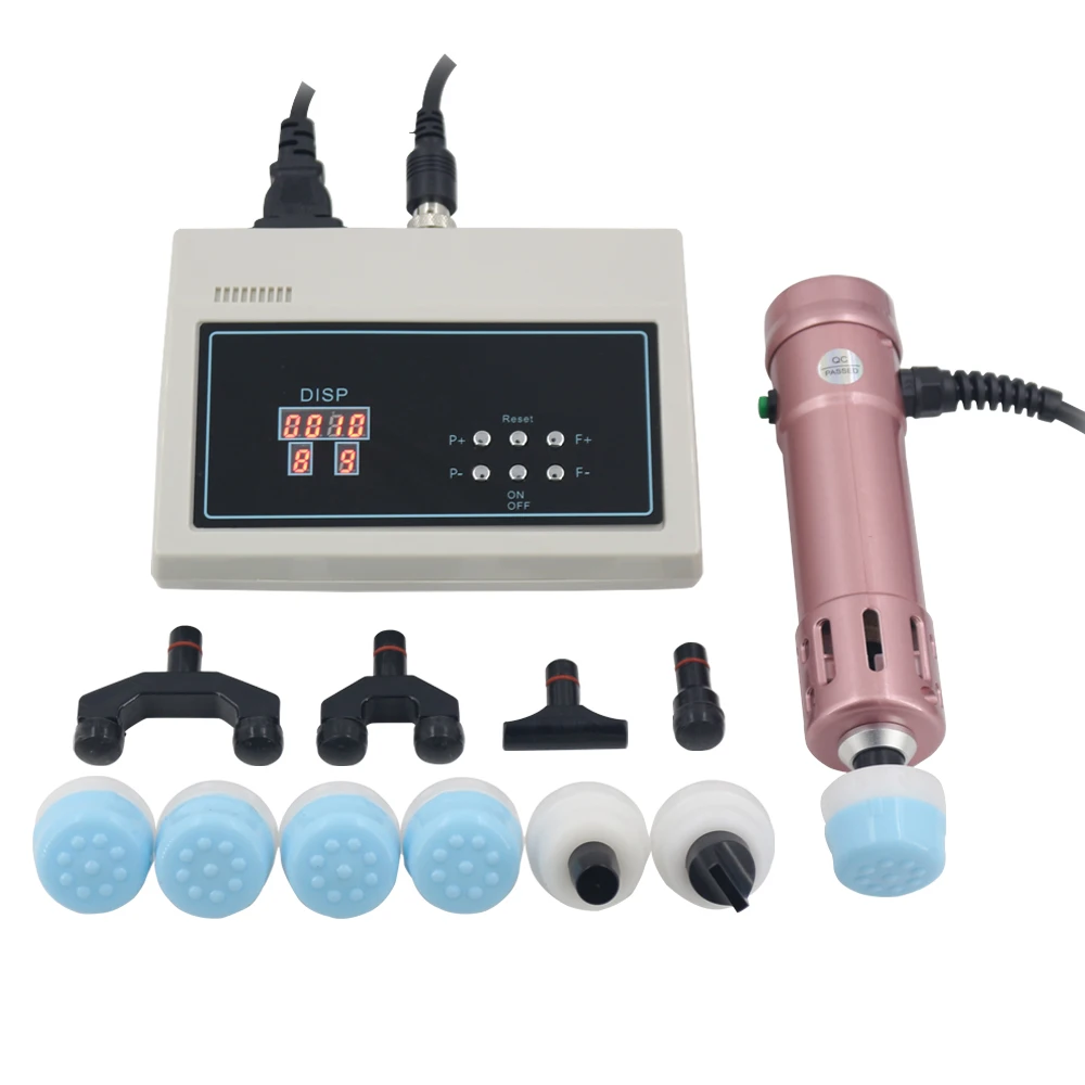 Shockwave Therapy Machine Body Massager Shoulder Pain Reduction Shock Wave 2In1 Electric Chiropractic Gun Health Care