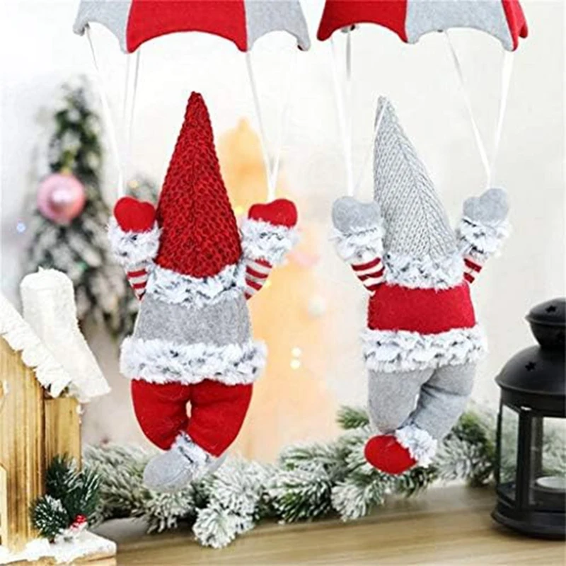 Gnome Figurine Skydiving Gnome Doll On The Table Shelf Desktop Parachute Tomte Plush Gnome Gifts Themed Tree Decor