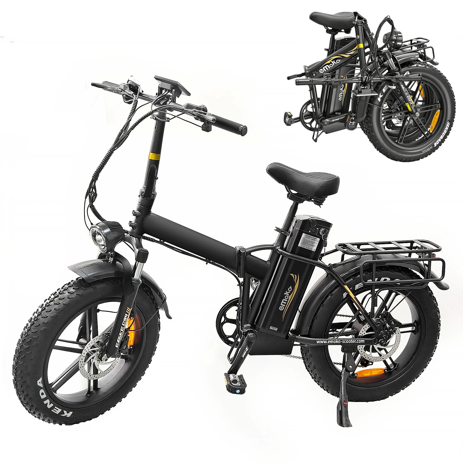 AliExpress 20 Inch Tires City commute E-Bike 30° Climbing Slope EMOKO C94 Adult Electric Bicycle 750W Motor 48V35Ah Battery Electric Bike
