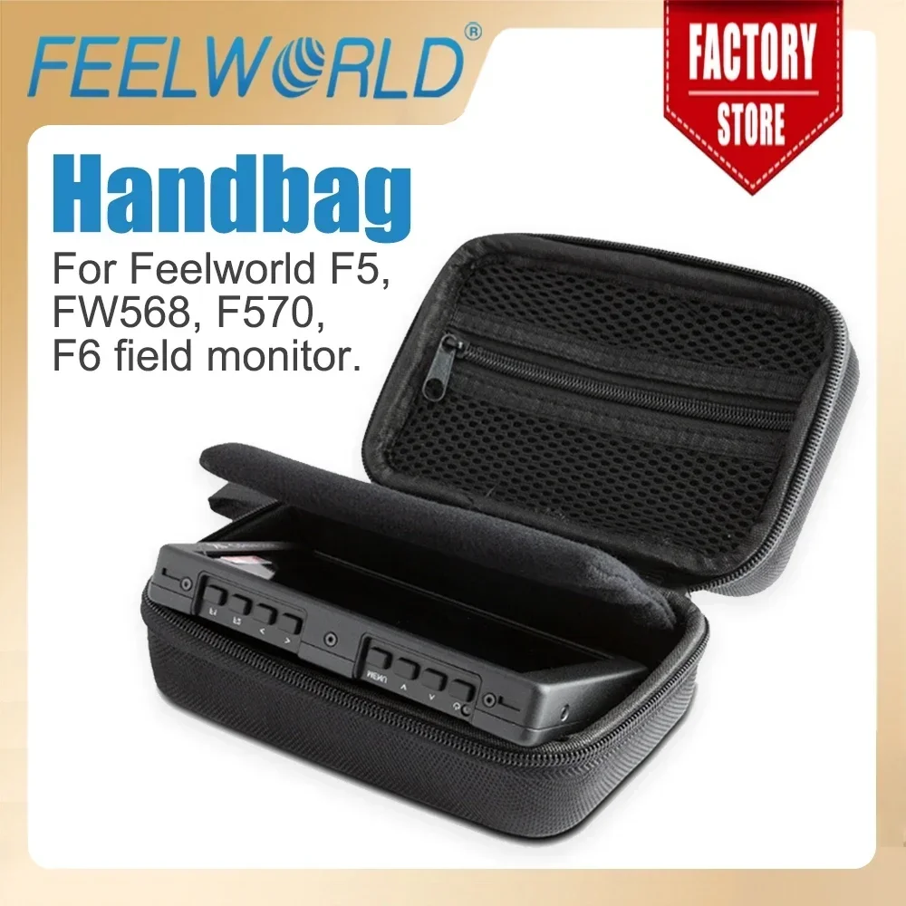 Feelworld Portable Handbag Carrying Black Case for Feelworld F6PLUS F5PROV2 FW568 F570 4.5-6