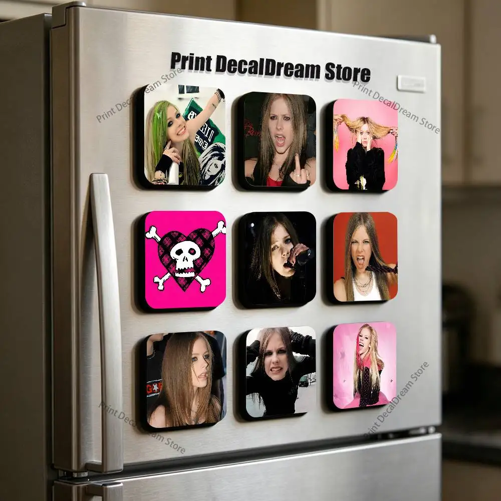 A-Avril Punk L-Lavigne Cute Cartoon Anime Refrigerator Magnets Soft Magnetic Heat Transfer Refrigerator Magnets Gift