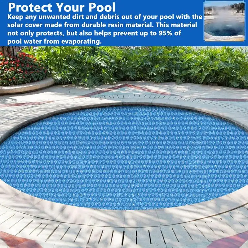 4/5/6/8/10ft Swimming Pool Solar Cover Heat Insulation Film Round Above Ground Pool Dustproof Protector Cover Hot Tub Blanket