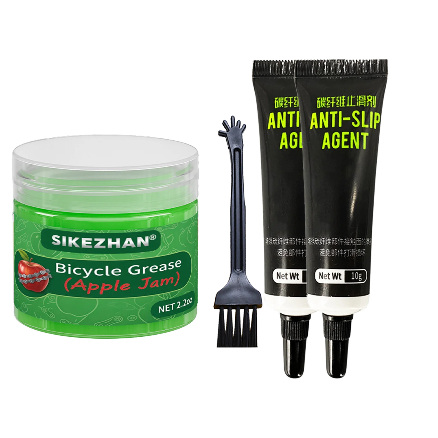 Fahrrad-Carbonfaser-Griffpaste Rutschfeste Verbindung + Lagerfett Schmiermittel-Set für MTB Rennrad Reparatur-Wartungswerkzeuge