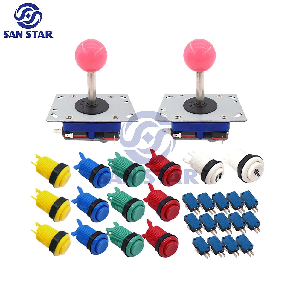 2 Player DIY Pandora Arcade Game Box Kits Zippy Joystick American style Push button For Fightbox Controller Claw Machine