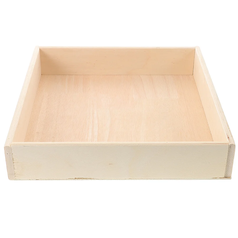 

Square Wooden Sandbox Montessori Tray Desktop Sand Storage Box Kids Indoor Playroom Organizing Small Spaces Sandbox for Kids
