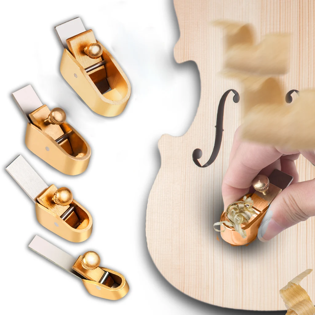 NAOMI 4pcs/1set Violin Plane Set Size 1 2 3 4 Pure Brass Thumb Plane Finger Planer Cutting Machine Violin Parts Accessories