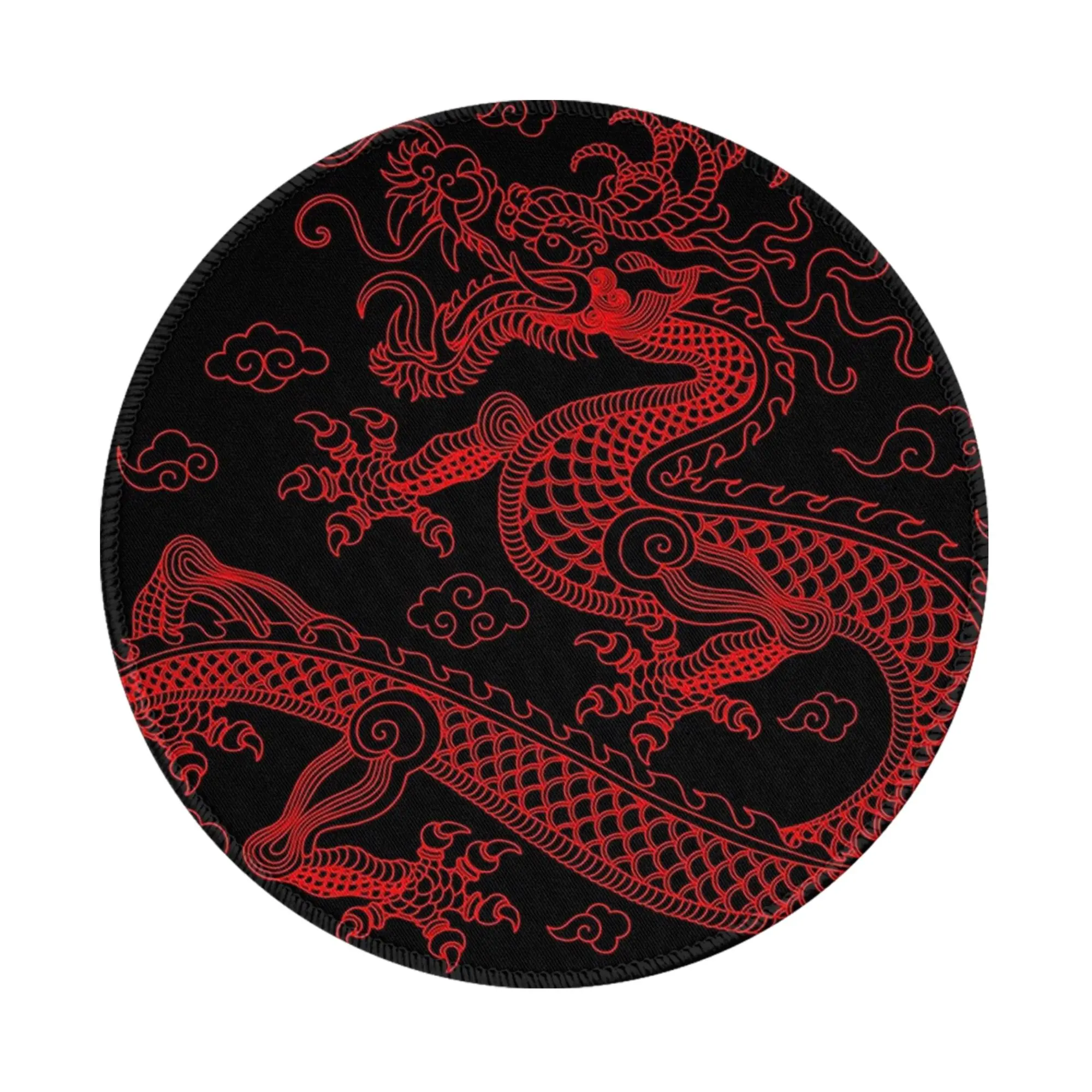 Red Chinese Dragon Mouse Pad Computer Keyboard Mouse Mat Gaming PC Laptop Desk Mat Office Accessories Table Mats