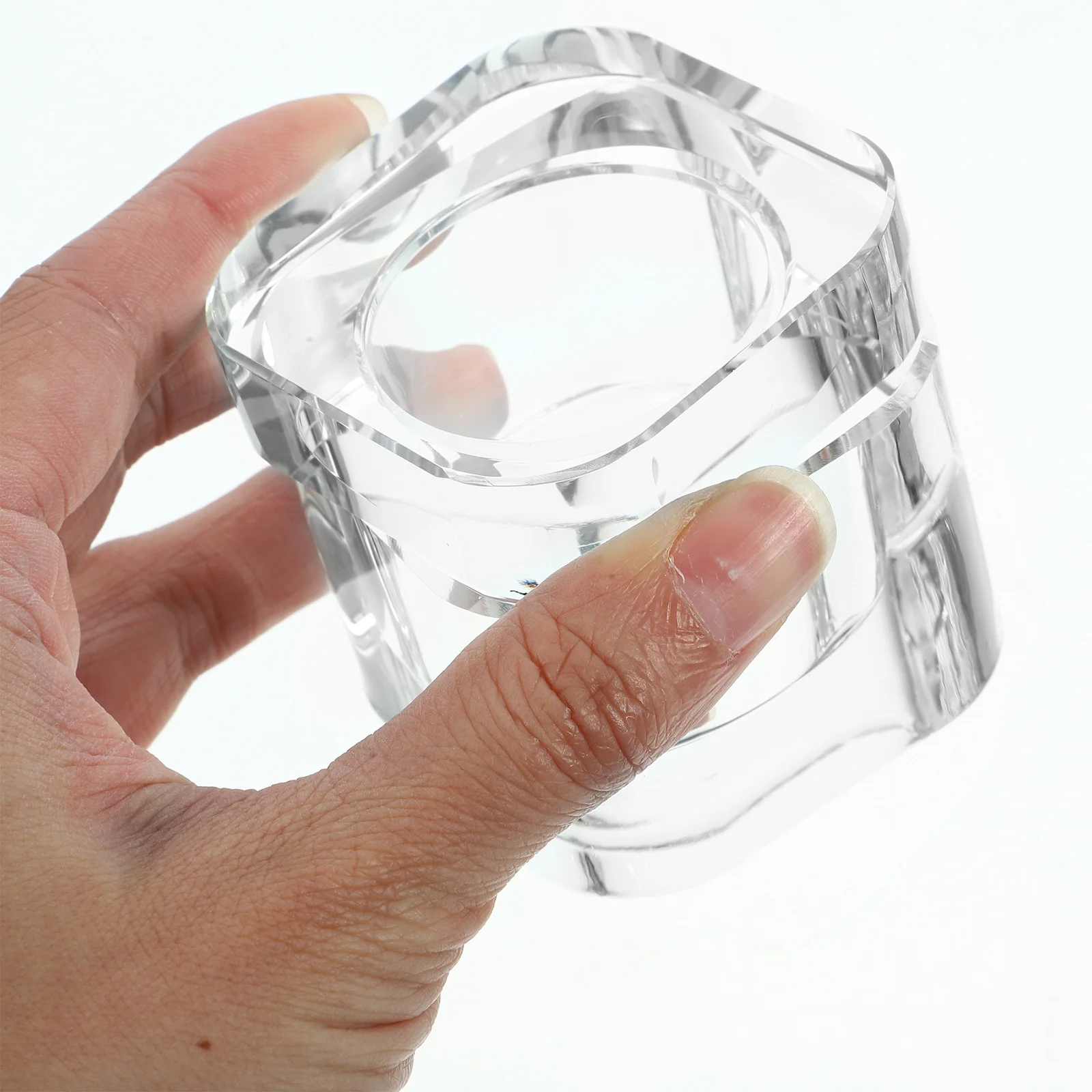 

Stylish Glass Nail Art Cup Professional Manicure Bowl for Mixing Nail Liquids Powder Wash Pen Multi-Function Salon Use