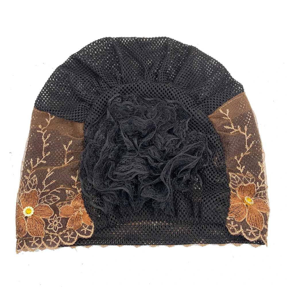 Stickerei Turban Kappe für Frauen Sommer Atmungsaktive Kopf Wraps Motorhaube Muslimischen Unter Schal Hut Krebs Chemo Hüte Turbante mujer – Detail 9