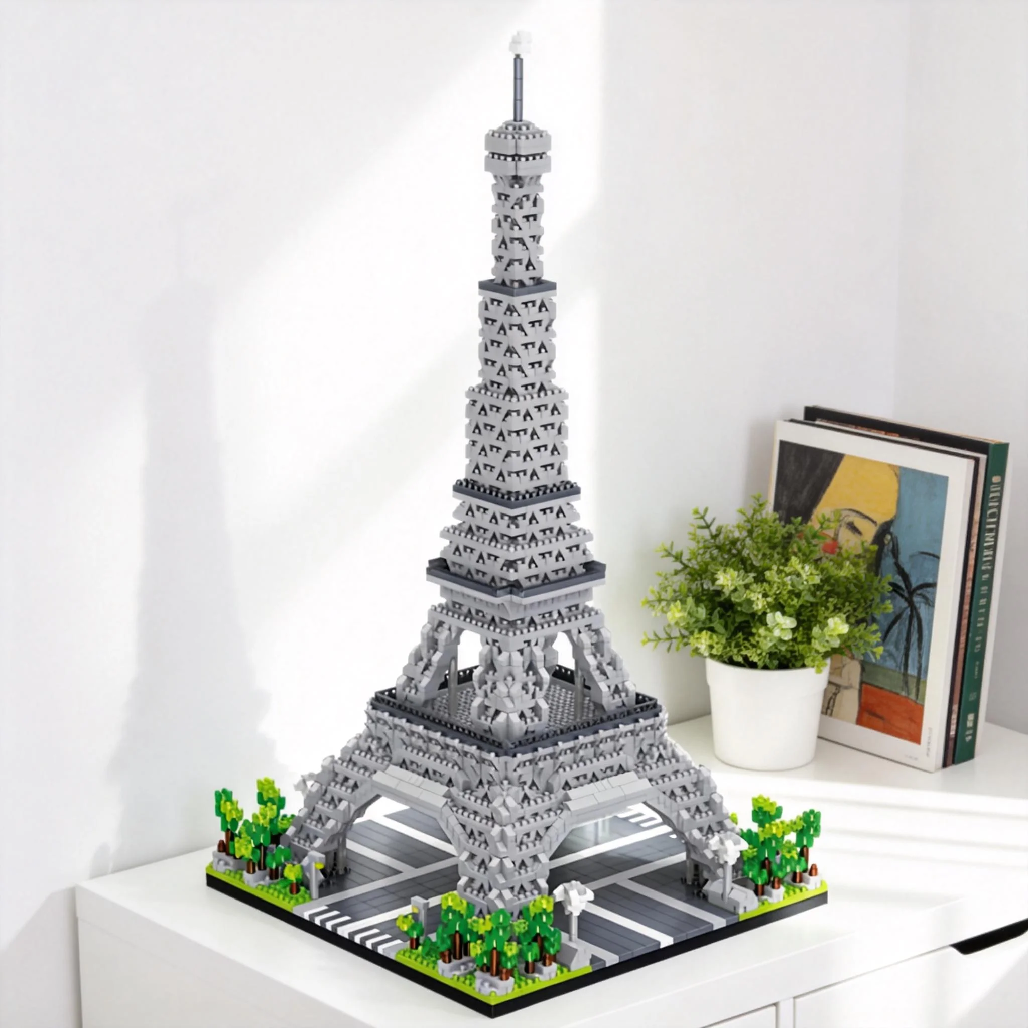 Knew Built Exquisite Paris Eiffelturm Micro Mini Bausteine Spielzeug Set: LED beleuchtet, perfektes Geschenk beleuchtet Ihre Welt – Detail 1