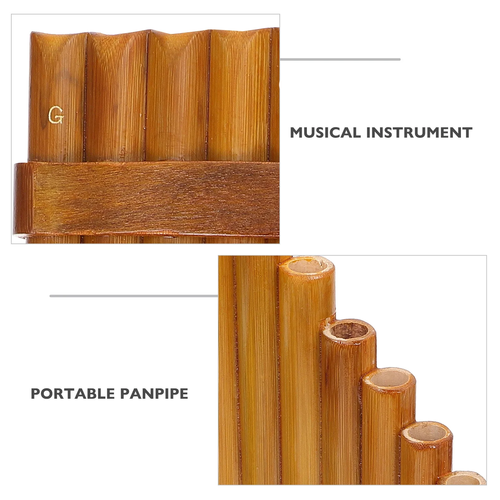 

1 Set Bamboo 15-Pan Flute Medium Wood Color Polished Surface Educational Musical Instrument For Kids Beginners